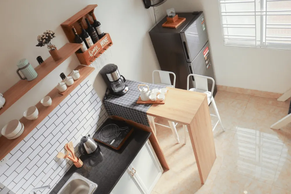 Hình ảnh không gian bếp của phòng trọ được cải thiện