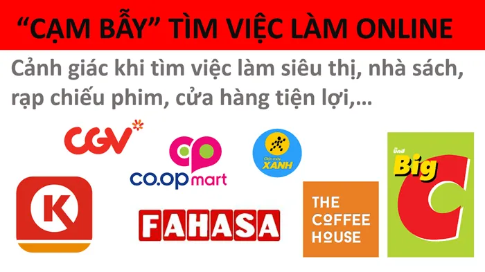 Hình ảnh cảnh báo lừa đảo tuyển dụng online
