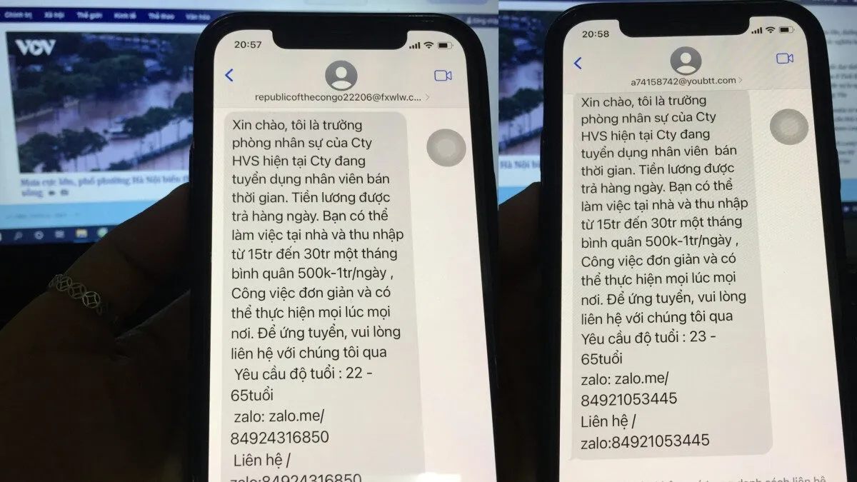 Hình ảnh minh họa lừa đảo tuyển dụng không qua chính thức 