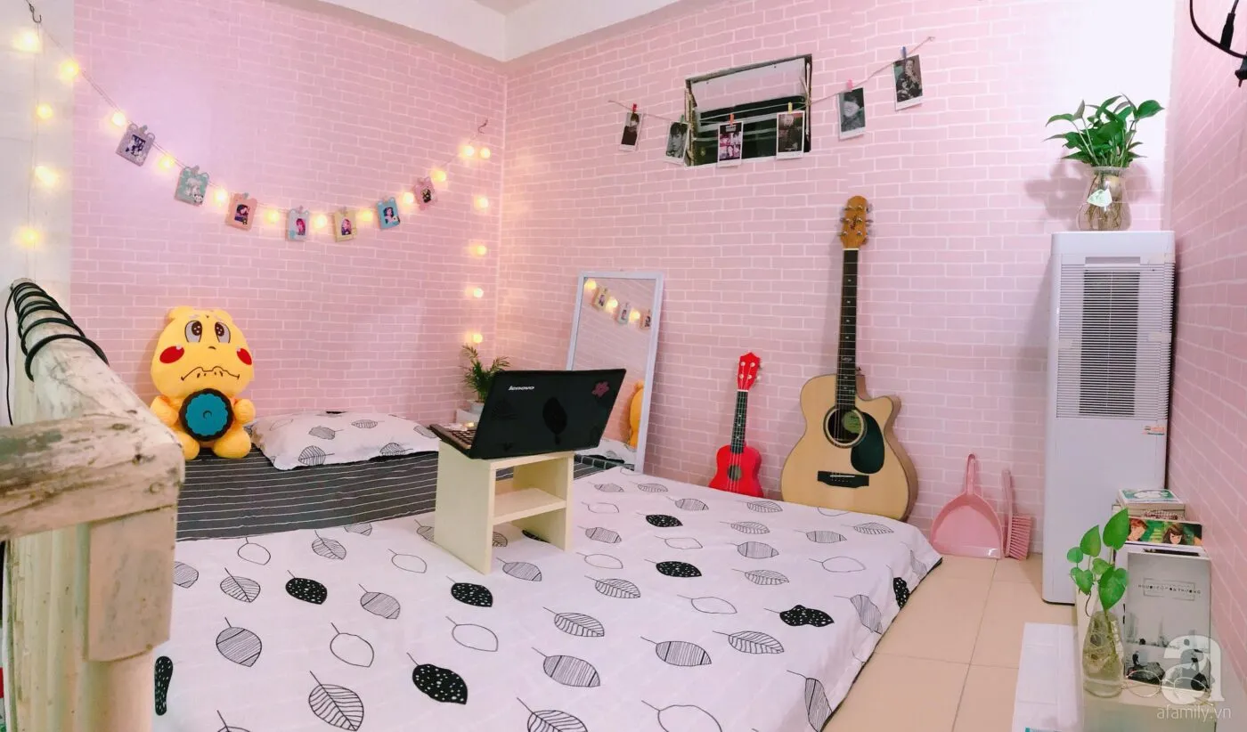 Hình ảnh phòng trọ trang trí màu tươi sáng